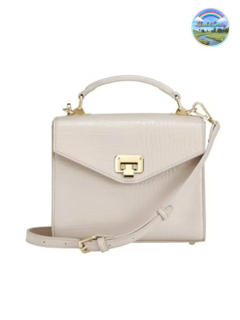 Vintage Top Handle Handbag Faux Leather Satchel Purse with Detachable Strap